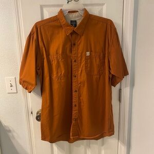 Redhead Men’s Short Sleeve Orange XL Button Down Shirt